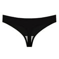 thumbnail image 2 of PiGOGI Women's Summer Seamless Thong Underwear - Low Rise Breathable Panties - Comfortable Lace Underwear for Daily Wear Black, 2 of 4