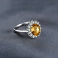thumbnail image 4 of Jewelrypalace Natural Gemstones Citrine Birthstone Halo Solitaire Engagement Rings For Women 925 Sterling Silver Ring Princess Diana William Kate Middleton Size 7, 4 of 8