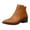 Brown, variant on Women's Retro Western Ankle Boots Pointed Toe Block Heel Side Zipper Casual Booties for Office Work Daily Wear