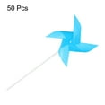 thumbnail image 3 of 50pcs Windmills for the Yard Garden 15 Inch x 7.5 Inch 4 Leaves, Light Blue, 3 of 6