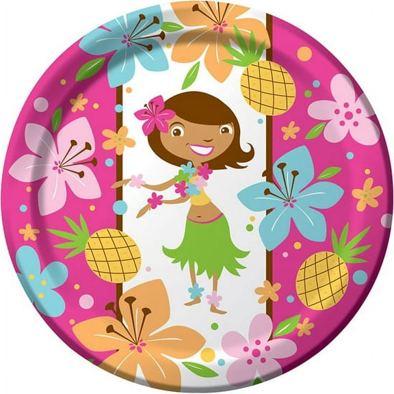 Pink Luau Fun 9 inch Lunch/Dinner Plates