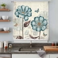 thumbnail image 4 of Blue Tulip Semi Sheer Curtains Drapes for Living Room,Bedroom,French Doors Window 84 Inches Long,Vintage Floral Leaves Butterfly Plants Beige Rod Pocket Chiffon Curtain Drapery Voile Draperies Panel, 4 of 8