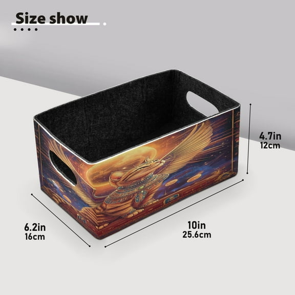BZSMCE Shelf Baskets Cute Wing Cat Pattern Storage Cube Bins 10.1*6.3*4.7in Set of 2