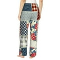 thumbnail image 3 of Fotbe Patchwork In Country Style Women's Pajama Pants,Sleepwear Pants,Pj Bottoms Drawstring And Pockets-Medium, 3 of 9