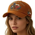 thumbnail image 5 of QASIEATN Women's Everyday Wear Accessories Cotton Baseball Cap for Women Fashion Texas Anniversary Printed Visor Hat Casual Comfortable Sports Sun Hat, 5 of 7