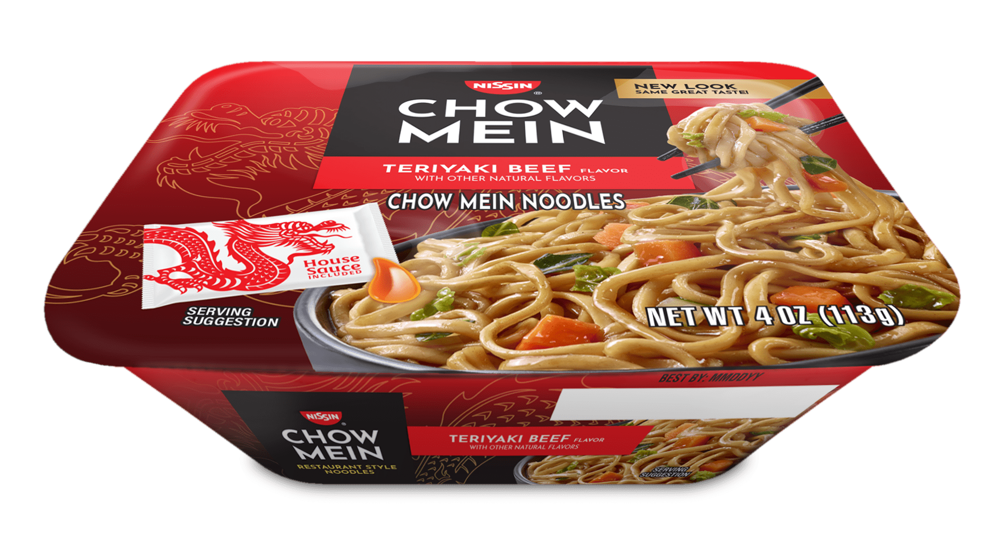 (6 pack) (3 Pack) Nissin Foods Chow Mein Instant Noodles, Teriyaki Beef Flavor, 4.0 oz Tray, Shelf-Stable