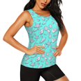 thumbnail image 2 of Balery Seashell And Starfish Camiseta sin mangas estampada ligera para mujer, tops de entrenamiento sin mangas, camisetas de yoga transpirables de secado rápido.-Small, 2 of 7