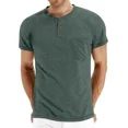 thumbnail image 1 of Playera Henley Casual Para Hombre Manga Corta Con Bolsillos, 1 of 5