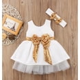 thumbnail image 2 of stylesilove Baby Toddler Girl Sleeveless Sequin Bowknot Princess Dress With Headband 2 Pcs Set (100/18-24 Months, White), 2 of 4