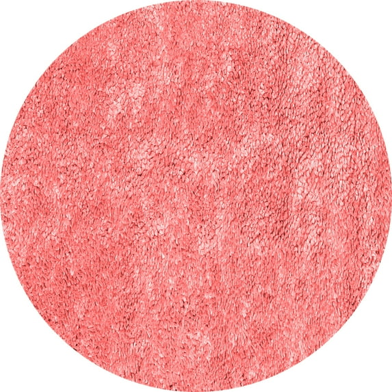 Ahgly Company Indoor Round Abstract Red Contemporary Area Rugs, 3' Round