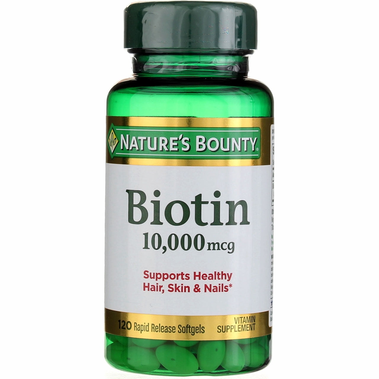 Nature's Bounty Biotin Rapid Release Softgels, 10000 ï¿½ï¿½g, Original, 120 Ct (4 pack) (Bundle)