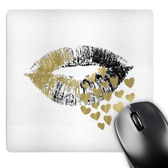 3dRose, Picturing Gold Hearts Kiss, MousePad