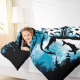 thumbnail image 5 of Homewish Kawaii Sealife Child Bedding Comforter Set, Cartoon Ocean Marine Animal Twin Comforter Sets, Walrus Shark Lover Reversible Bedding Set, Breathable Home Decor, 2pcs, 5 of 9