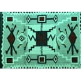 thumbnail image 1 of Ahgly Company Indoor Rectangle Southwestern Turquoise Blue Country Area Rugs, 8' x 10', 1 of 4