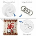 thumbnail image 3 of Valentine's Day Shower Curtain, Waterproof Shower Curtains for Bathroom, Farmhouse Gnomes Love Red Rose Wooden Washable Fabric Bathtub Curtain Set Bath Decor with 12 Hooks Stall 36"x72", 3 of 6