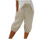 thumbnail image 2 of Puntoco Pantalones cortos de salón para mujer, moda de verano, pantalones cortos casuales sólidos con cintura elástica y bolsillos, pantalones cortos de media pierna, 2 of 5