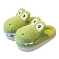 thumbnail image 3 of Otqutp Children Round Toe Slippers Girls Boys Home Slippers Warm House Slippers for Toddler Lined Winter Indoor Shoes House Shoes Bedroom Slipper(Silver,3.5-4 Years), 3 of 5