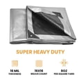 thumbnail image 4 of WHITEDUCK Super Heavy Duty Poly Tarp Cover 16 Mil & 10 Mil with Grommets and Reinforced Edges (Brown, White & Silver Black) (Silver Black- 16 Mil, 20' x 30'), 4 of 7