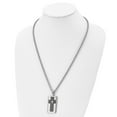 thumbnail image 4 of Stainless Steel Necklace with Pendants Chain Brushed & Polished Black IP-plated w/CZ Cross 24 inch 23.64 mm, 4 of 4