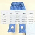thumbnail image 3 of Hurxie Girl's Flare Jeans Cute Fashion Trendy Casual High Waisted Bell Bottom Denim Pants Bottoms with Pockets Light Blue,4-5 Years, 3 of 7