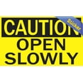 thumbnail image 2 of 5in x 3in Caution Open Slowly Sticker Vinyl Door Sign Business Decals, 2 of 4