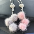thumbnail image 4 of Juego de 2 accesorios para coche para mujer, adornos colgantes en forma de corazón, accesorios para espejo retrovisor., 4 of 5