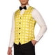 thumbnail image 4 of Chalecos de traje de puntos de lunares INSPIRE CHIC para hombres, corte ajustado, cuello en V, chaleco formal amarillo XL, 4 of 5