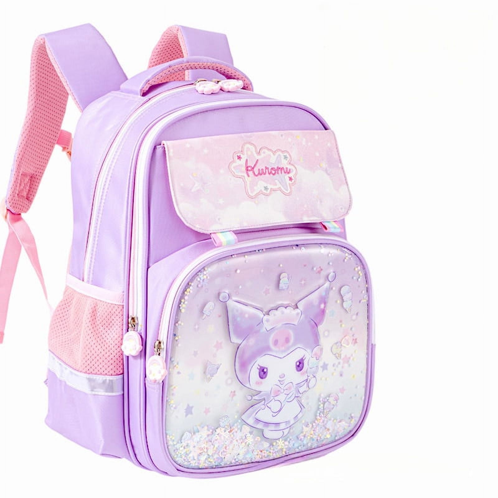 Cute Sanrio Kuromi School Bag for Girls 1 3 Grade with mymelody Cinnamoroll Backpack Spine Protection and Load Reduction Best Gifts For Children Kids