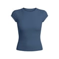 thumbnail image 4 of CONZONE Womens Knit T-Shirts Short Sleeve T Shirts for Women Casual Crew Neck Solid Color Slim Fit Tees Soft Cozy Tops, 4 of 5