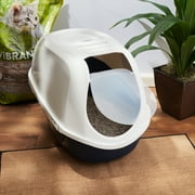 Vibrant Life Mega Smart Cat Cove Enclosed Cat Litterbox, Navy & White, 1 Count