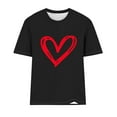 thumbnail image 4 of ICHUANYI Womens Tops Summer Trendy Short Sleeve Crew Neck Heart Print T-shirt Casual Shirts, 4 of 4