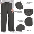 thumbnail image 2 of SWQZVT Womens Pants Plus Size Cargo Pants for Women Casual Loose Wide Leg Drawstring Pants With Pockets Lightweight Soft Lounge Pants 2XL, 2 of 7