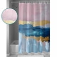 thumbnail image 3 of 60x72 Inch Shower Curtains for Bathroom Pink Blue Fabric Bath Curtain Decor Modern Artwork Oil Painting Abstract Waterproof Restroom Curtains Shower Set Accessories with 12 Hooks 60 Inch, 3 of 6