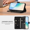 thumbnail image 4 of Premium Leather Zipper Pocket Wallet Case for Samsung Galaxy A52 4G/5G with 9 Card Slots and Removable Wristlet, 4 of 5