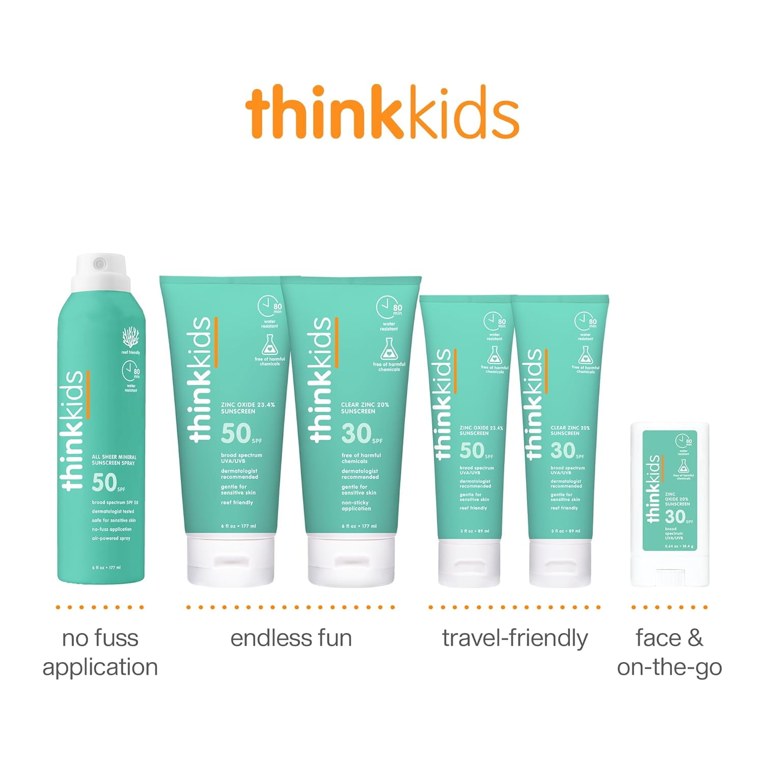 Thinksport Kids SPF 50+ Mineral Sunscreen \u2013 Safe  Natural Sunblock for Children - Water Resistant Sun Cream \u2013 Broad Spectrum UVA/UVB Sun Protection \u2013 Vegan  Reef Friendly S