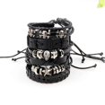 thumbnail image 3 of 1Set/5-6PCs Punk Rock Skull Star Multi Charm Bracelet Women Men Gothic Jewelry Braided Rope Leather Bracelet Men, 3 of 4