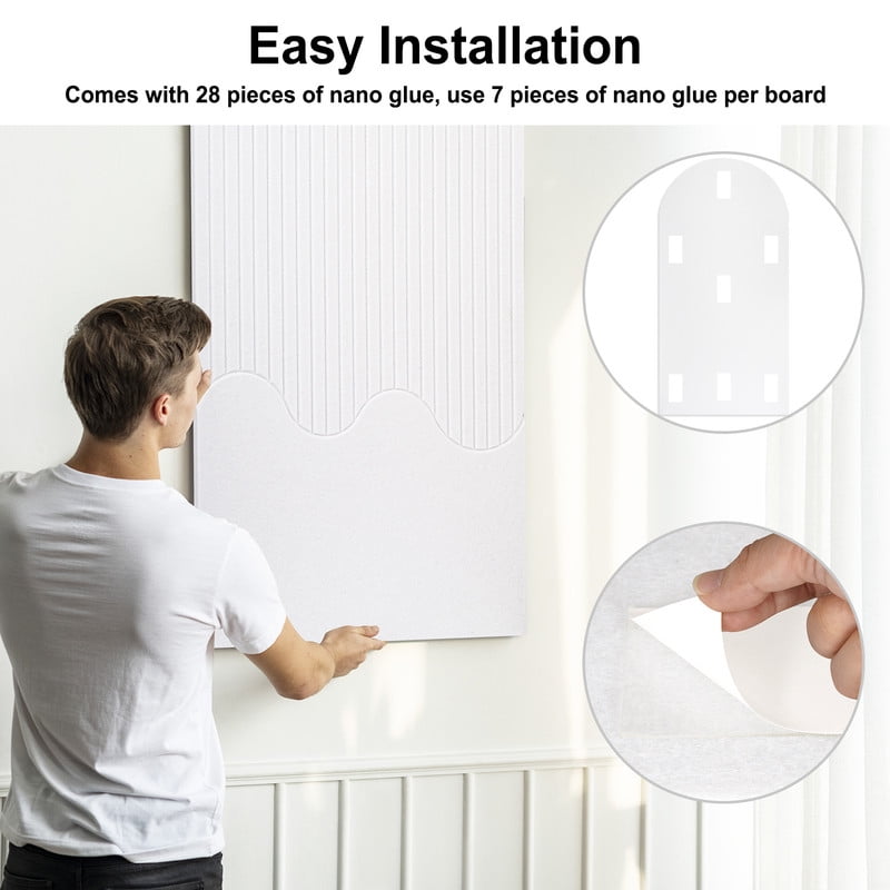 Felt Bulletin Board Push Pin Board Large Decorative Cork Boards for Walls Arch Decor Poster Board for Wall Picture Board for Photos Vision Pin Board for Walls Home Decor,48 x 24 inch ,4 Packs, White