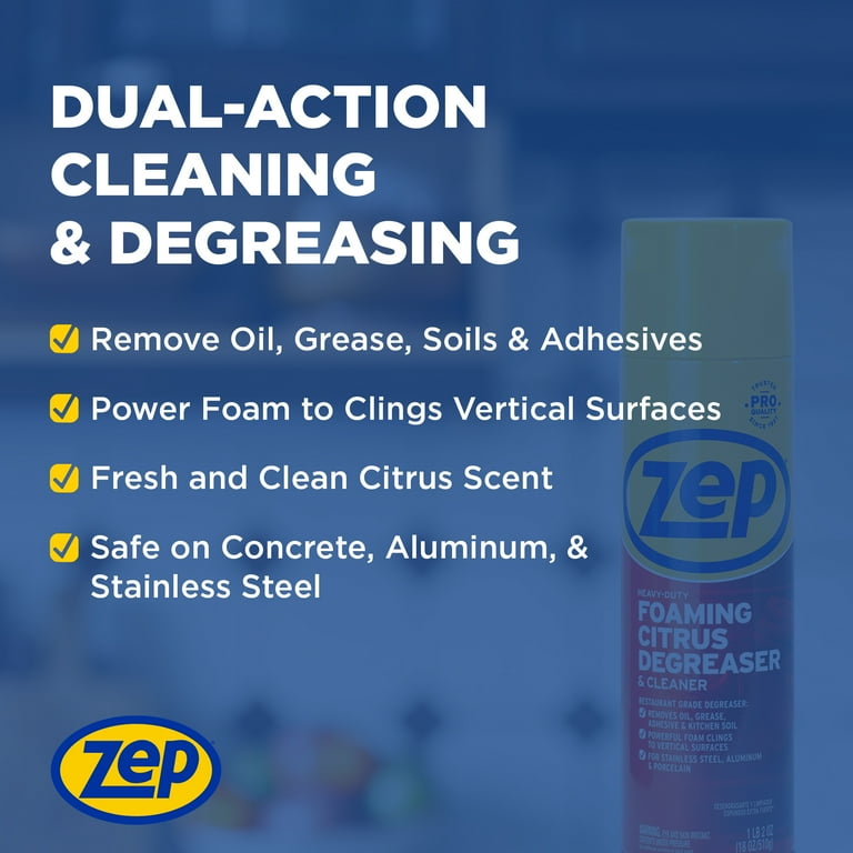Zep Heavy-Duty Foaming Citrus Degreaser, 18 oz, Multi-Surface