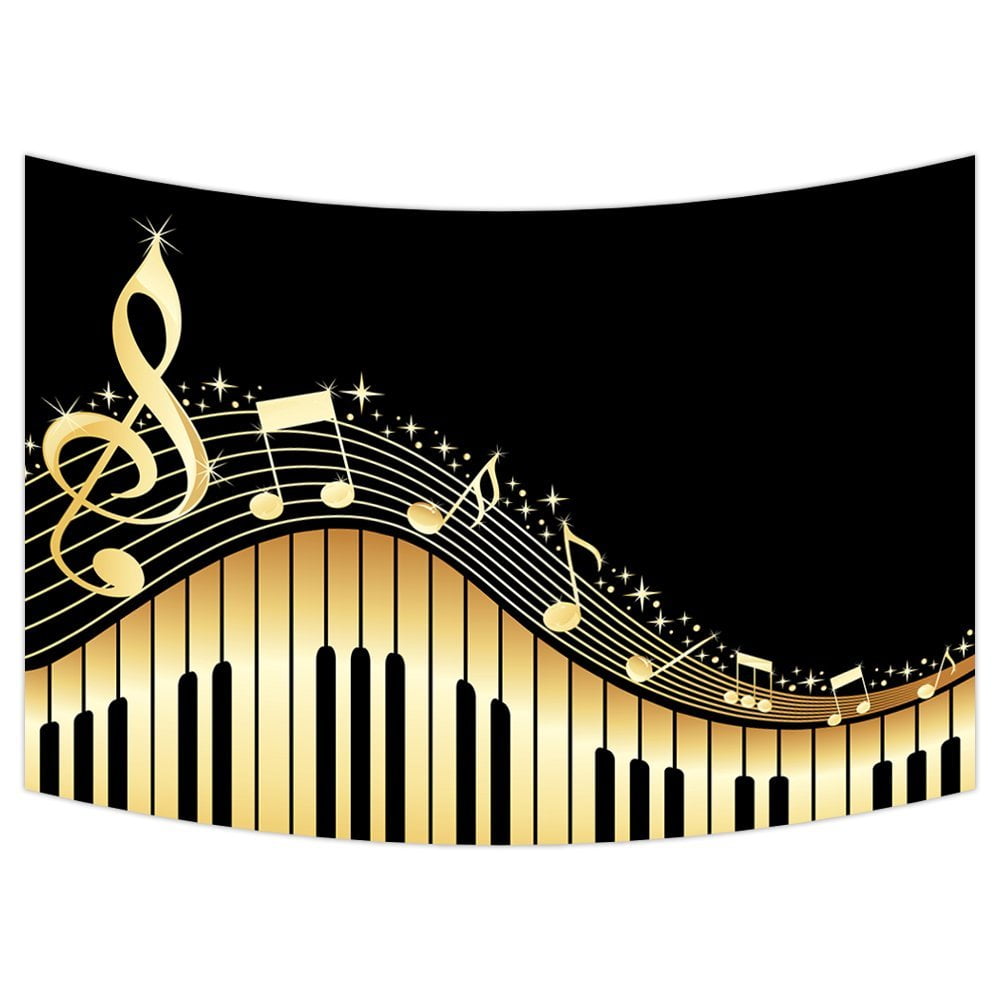 GCKG Musical Notes With Piano Wall Art Tapestries Home Decor Wall Hanging Tapestry Size 60"x90