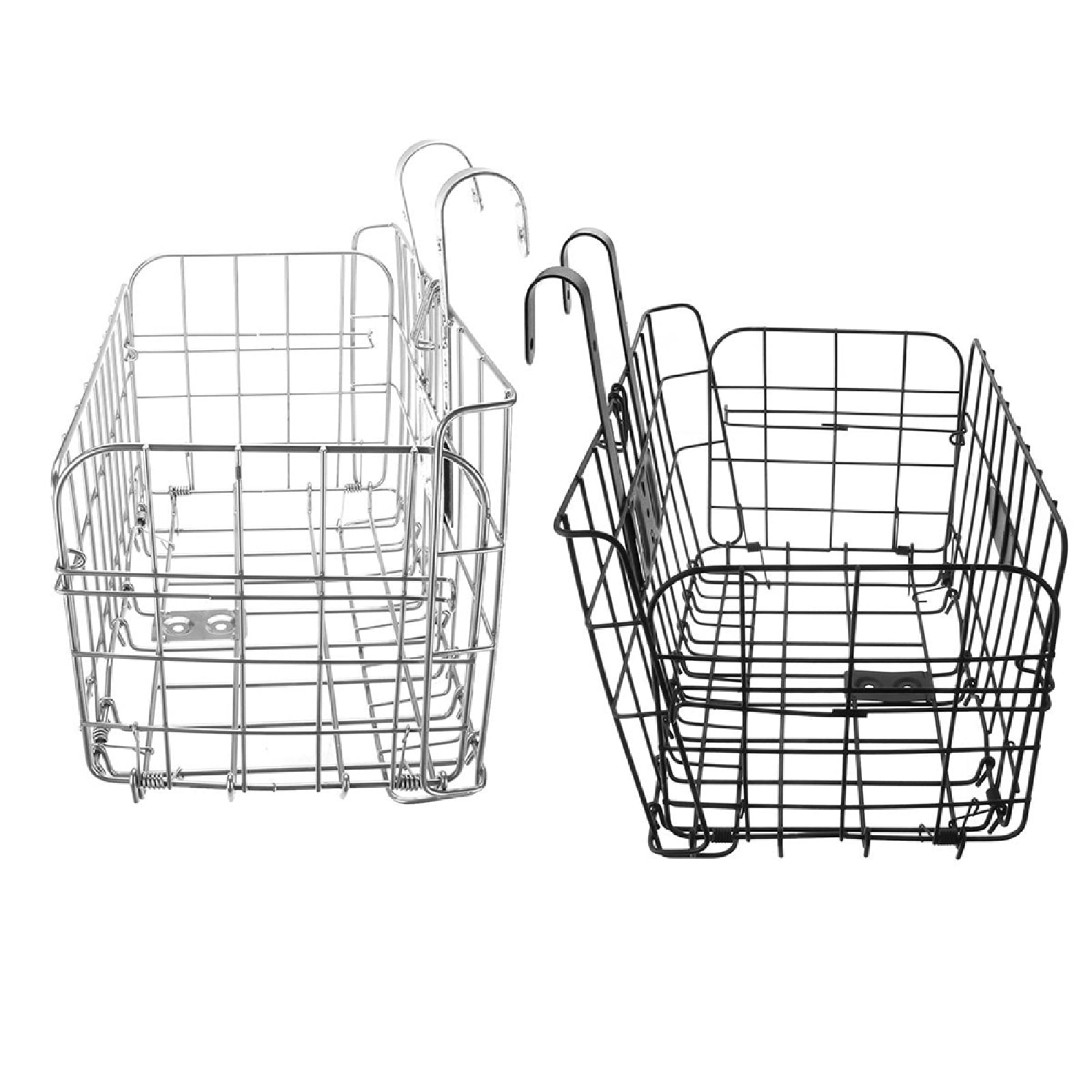 Cheers.US Folding Rear Bike Basket Metal Mesh FoldUp Detchable Front