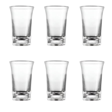 ACDANC Shot Glasses,Set of 6,Clear Small Shot Glass for Whiskey Tequila Vodka,Shot Glasses with Heavy Base,Clear Shot Glass (6 Pack) Glass Shot Glasses
