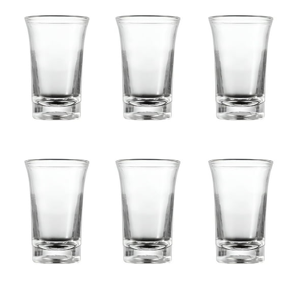 ACDANC Shot Glasses,Set of 6,Clear Small Shot Glass for Whiskey Tequila Vodka,Shot Glasses with Heavy Base,Clear Shot Glass (6 Pack) Glass Shot Glasses