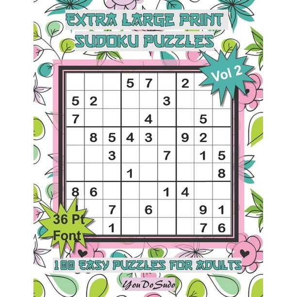 floral extra large print sudoku puzzles 100 easy puzzles for adults and seniors lovely modern pink and green floral themed sudoku gift for women floral series vol 2 paperback large print walmart com