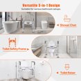thumbnail image 2 of Raised Toilet Seat with Armrest, 6 Height Adjustable Aluminum Toilet Seat Riser for Seniors, Commode Safety Frame Rails with Soft Padded, Supports Up to 330lbs, 2 of 10