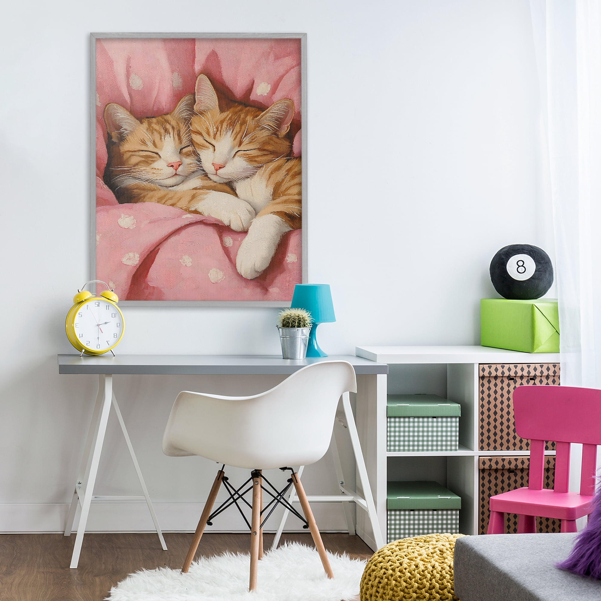 Stupell Industries Sleeping Orange Cats Embrace Gray Framed Giclee Art, design by The Prints Vibe