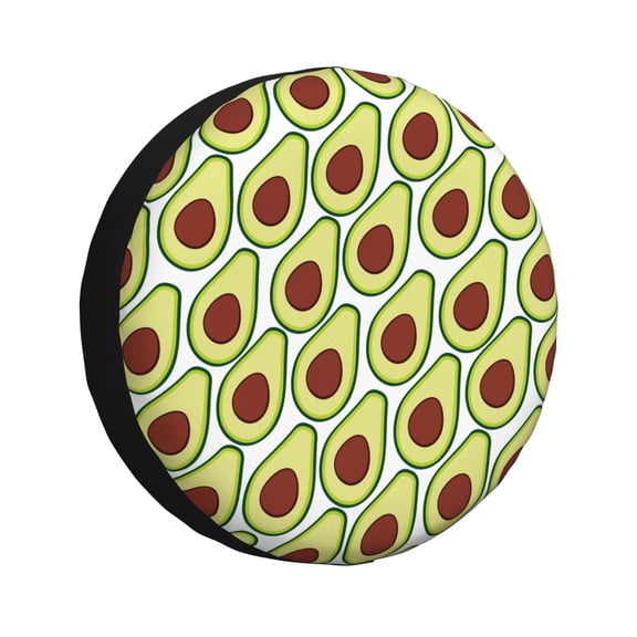 Logiee Avocado Print Spare Tire Cover, Universal Wheel Protectors,Waterproof Dust-Proof UV Sun Wheel Tire Cover,Fit for SUV, RV, Travel Trailer, Truck-14 inch