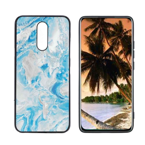Blue-Marble-65 Phone Case, Degined for LG X4 Case Men Women, Flexible Silicone Shockproof Case for LG X4