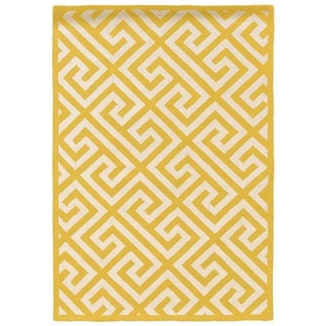 Hawthorne Collection 5' x 7' Hand Hooked Key Wool Rug in Yellow