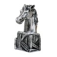 thumbnail image 3 of Figura de cabeza de caballo, decoración de Año Nuevo chino, bendición, recuerdo, obra de arte única Plata Negro, 3 of 8