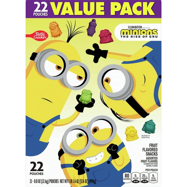 Minions Fruit Flavored Snacks, 22 ct Value Pack for Breakroom